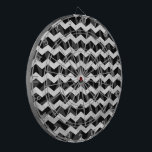 Zebra Black and Grey Chevron Dartboard<br><div class="desc">Trendy Zebra Animal Print Pattern created by Imagine That! Design with our bold animal striped pattern in black and dark grey with our unique touch of texture and pizzaz is perfect for the animal lover in you. Our stylish dark and moody zebra print makes a cool gift for anyone who...</div>