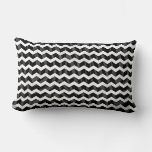 Zebra Black and Grey Chevron Lumbar Cushion