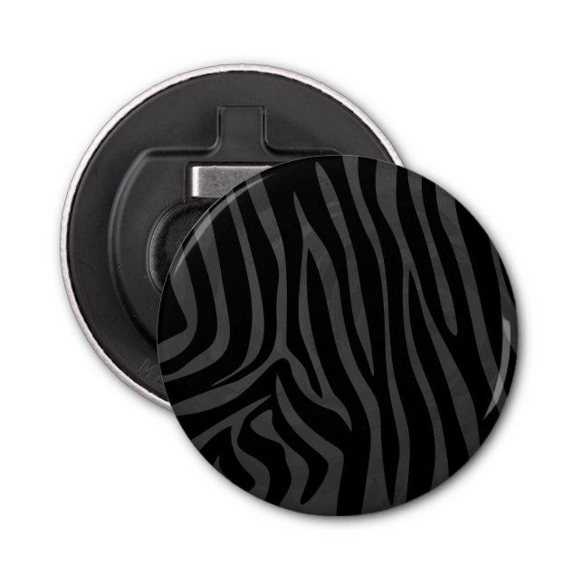 Zebra Black and Grey Print Bottle Opener (Front)