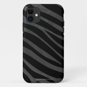 Zebra Black and Grey Print iPhone 11 Case