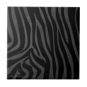Zebra Black and Grey Print Ceramic Tile