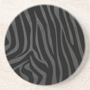 Zebra Black and Grey Print Coaster