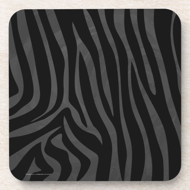 Zebra Black and Grey Print Coaster (Front)