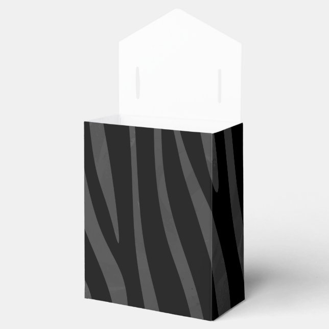 Zebra Black and Grey Print Favour Box (Opened)