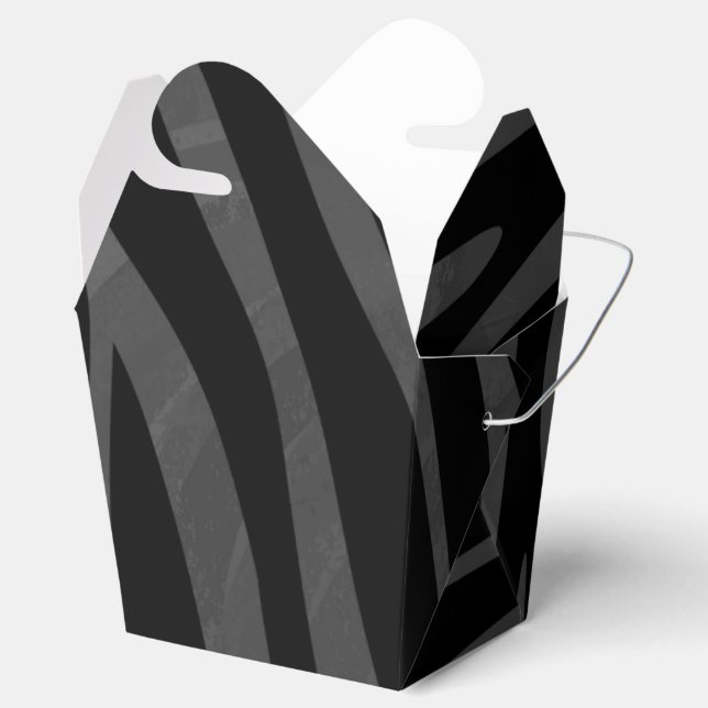 Zebra Black and Grey Print Favour Box (Opened)
