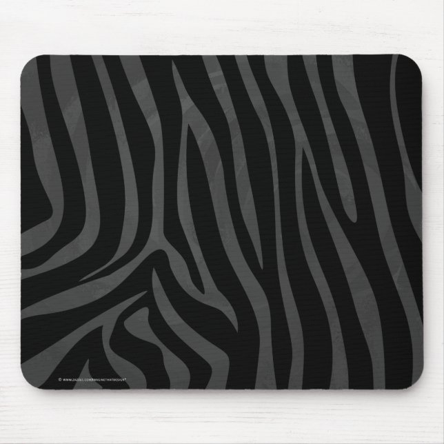 Zebra Black and Grey Print Mouse Pad (Front)