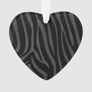Zebra Black and Grey Print Ornament