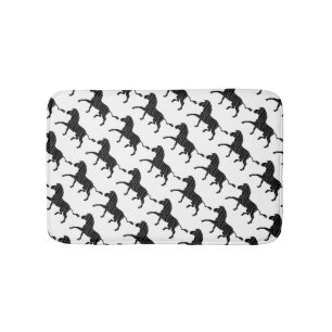 Zebra Black and Grey Print Silhouette Bath Mat