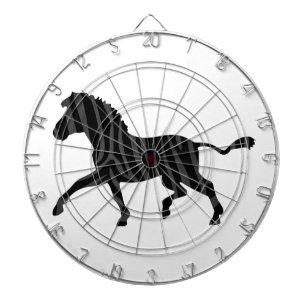Zebra Black and Grey Print Silhouette Dartboard