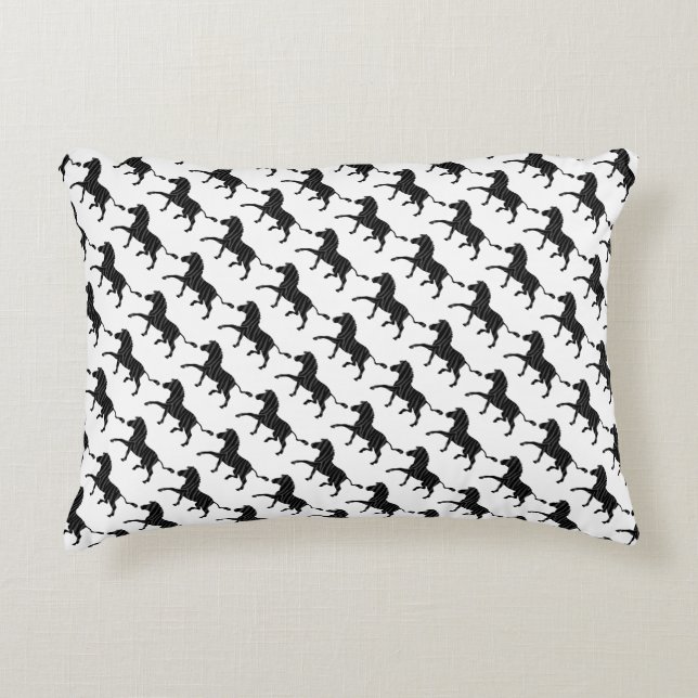Zebra Black and Grey Print Silhouette Decorative Cushion (Front)