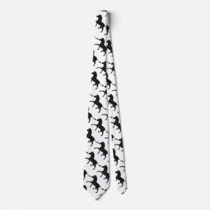 Zebra Black and Grey Print Silhouette Tie