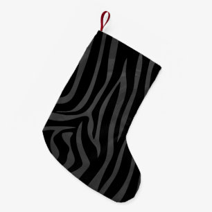 Zebra Black and Grey Print Small Christmas Stocking