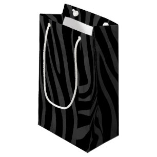 Zebra Black and Grey Print Small Gift Bag