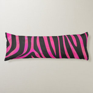 Zebra Black and Hot Pink Print Body Cushion