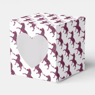 Zebra Black and Hot Pink Silhouette Favour Box