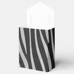 Zebra Black and Light Grey Print Favour Box