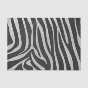 Zebra Black and Light Grey Print Tissue Paper