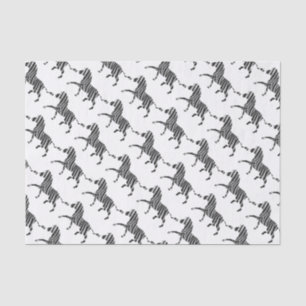 Zebra Black and Light Grey Silhouette Tissue Paper