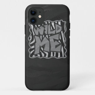 Zebra Black and Light Grey Wild Me iPhone 11 Case