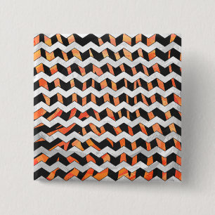 Zebra Black and Orange Print 15 Cm Square Badge