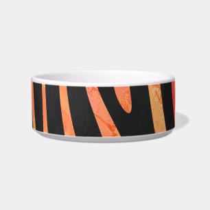Zebra Black and Orange Print Bowl