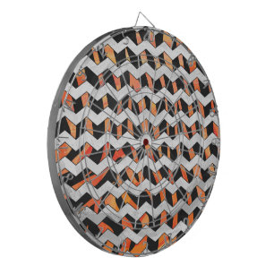 Zebra Black and Orange Print Dartboard