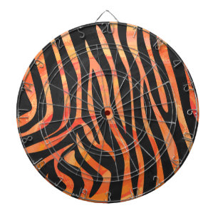 Zebra Black and Orange Print Dartboard