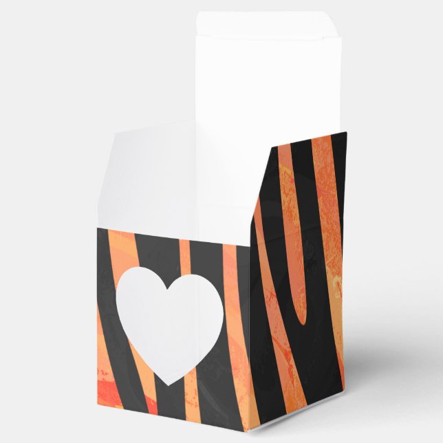 Zebra Black and Orange Print Favour Box (Opened)