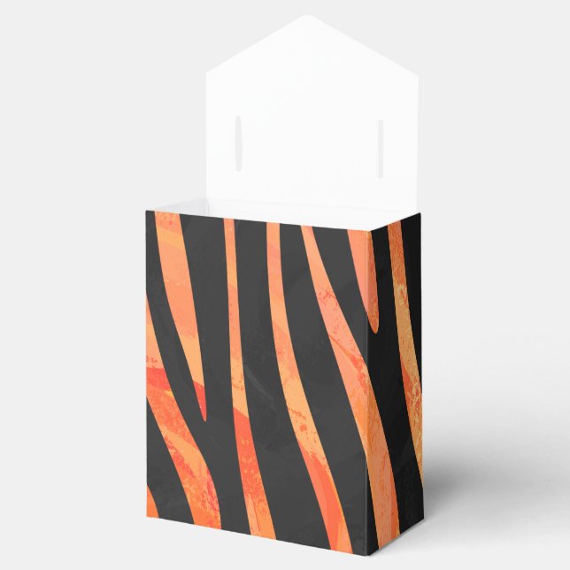 Zebra Black and Orange Print Favour Box (Opened)