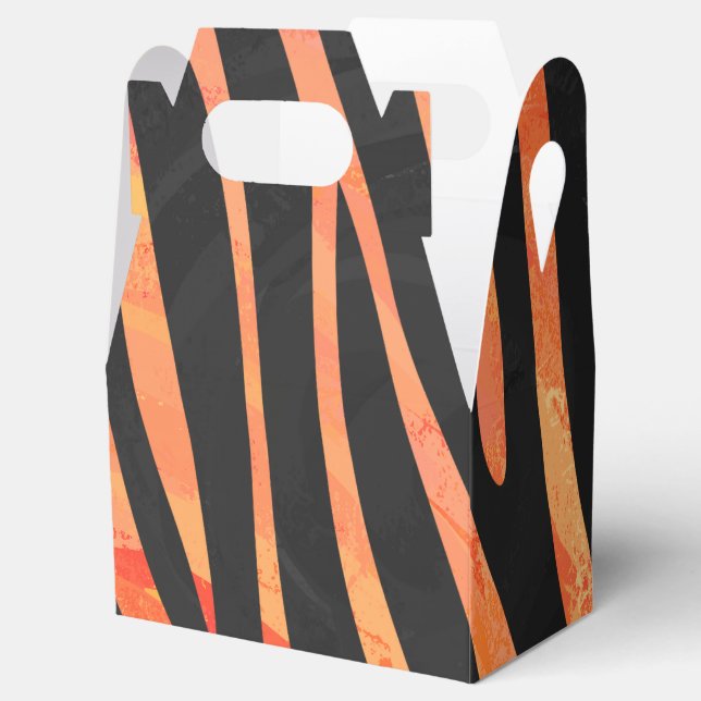 Zebra Black and Orange Print Favour Box (Opened)