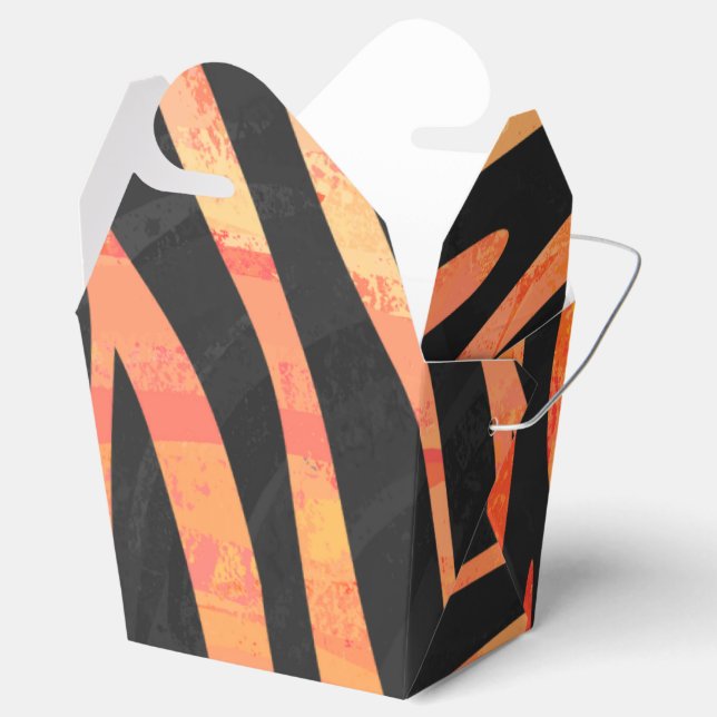 Zebra Black and Orange Print Favour Box (Opened)