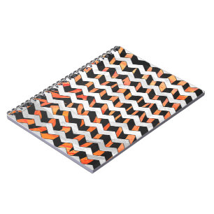 Zebra Black and Orange Print Notebook