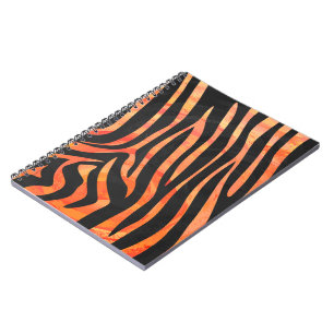 Zebra Black and Orange Print Notebook