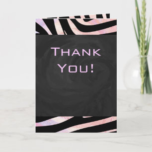 Zebra Black and Pink Monogram Card
