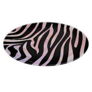 Zebra Black and Pink Print Cutting Board