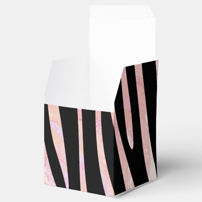 Zebra Black and Pink Print Favour Box (Opened)