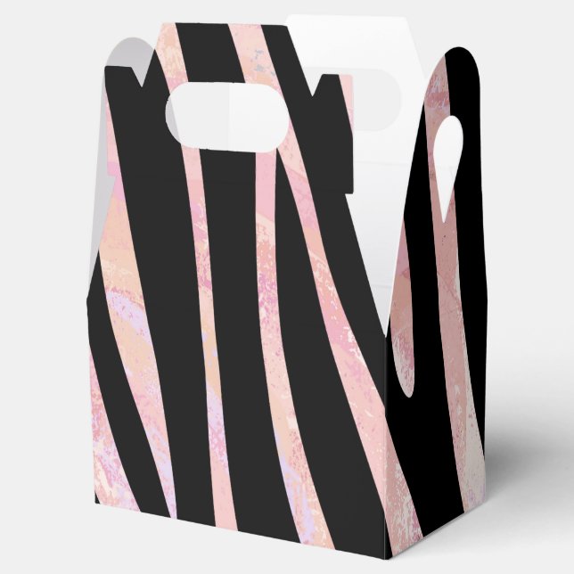 Zebra Black and Pink Print Favour Box (Opened)