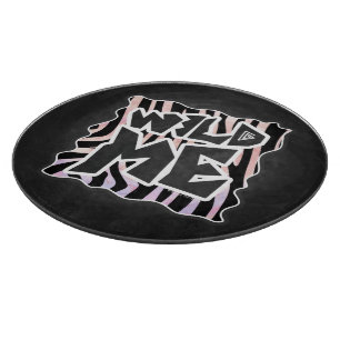 Zebra Black and Pink Wild me Cutting Board