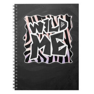 Zebra Black and Pink Wild me Notebook