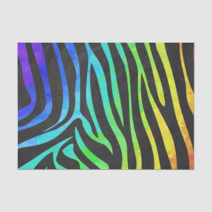 Zebra Black and Rainbow Print Tissue Paper