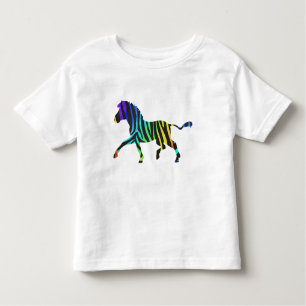 Zebra Black and Rainbow Silhouette Toddler T-Shirt