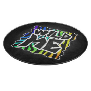 Zebra Black and Rainbow Wild Me Cutting Board
