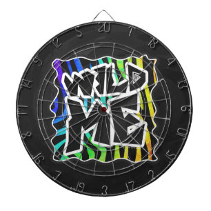 Zebra Black and Rainbow Wild Me Dartboard