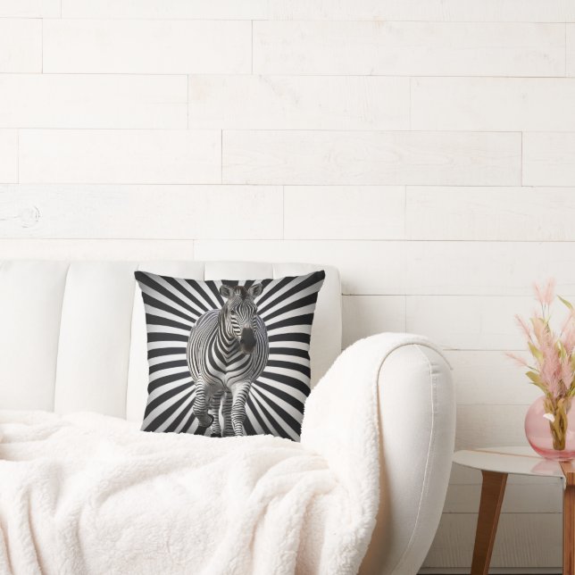 Zebra black and white illusion cushion (Couch)