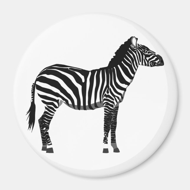 Zebra - Black and White Magnet (Front)