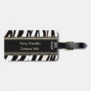 Zebra Black and White Personalised Luggage Tags