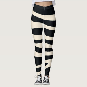 Zebra black and white stripe leggings