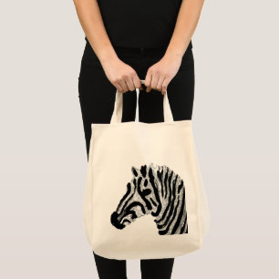 Zebra Black and White Striped Animal Tote Bag