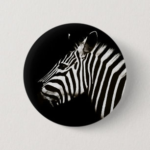 Zebra Black and White Stripes Animal 6 Cm Round Badge