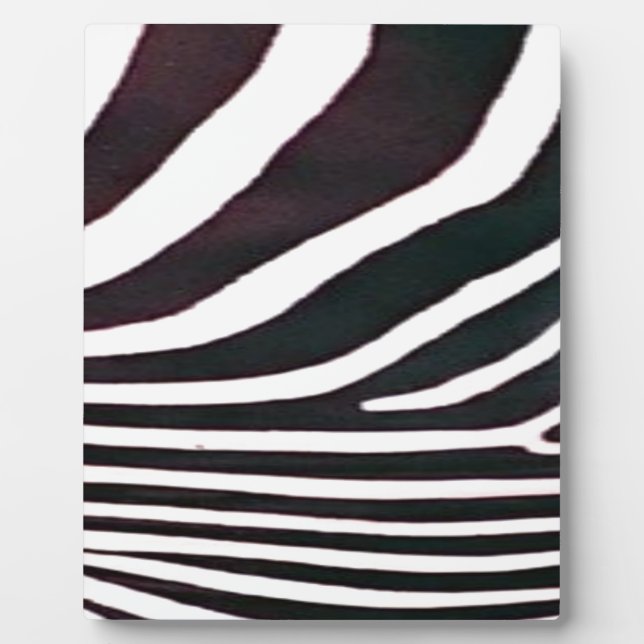 Zebra Black and White Stripes Print Plaque (Front)